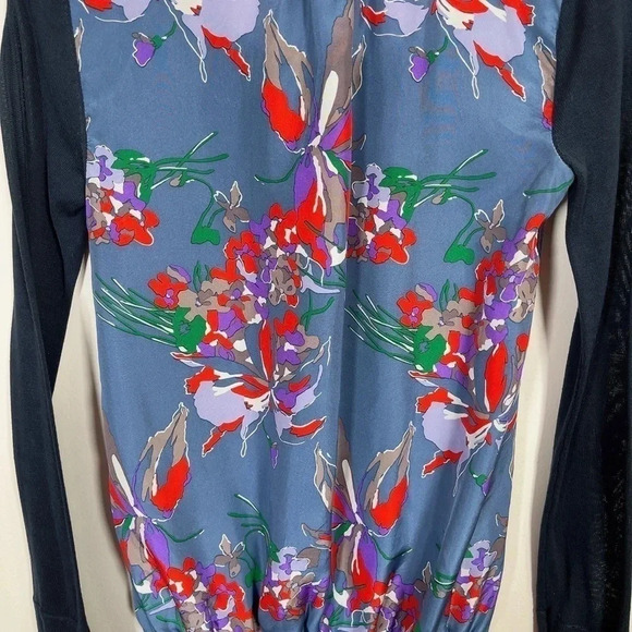 10 Crosby Derek Lam  Floral Back Navy Sweater - Picture 13 of 14